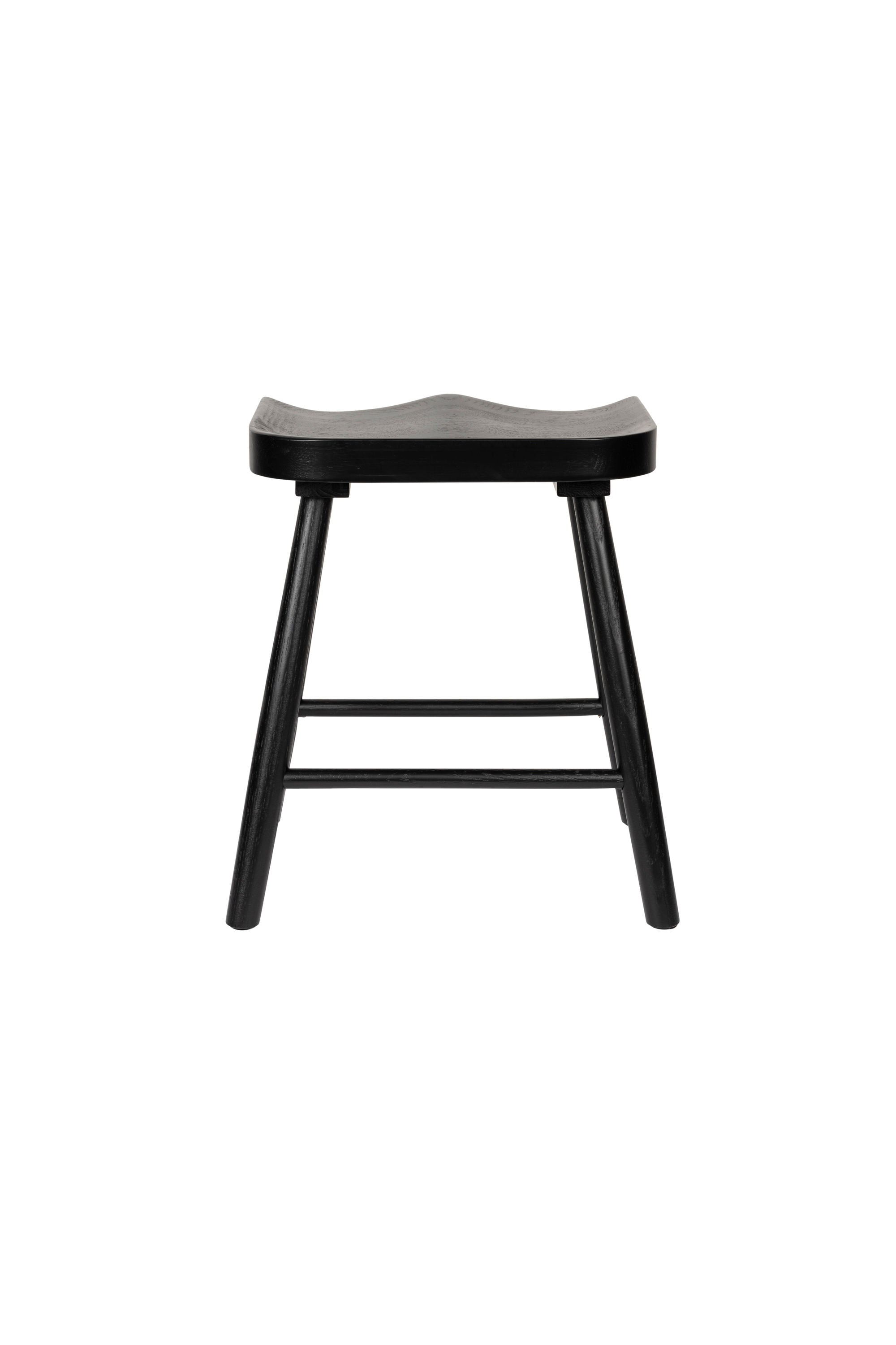 Vander Black Oak Wood Low Stool